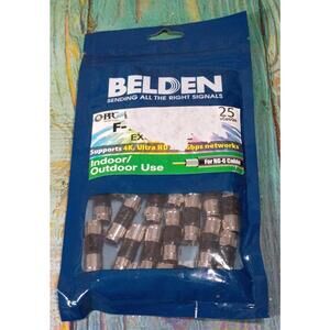 Belden RG-6 Coaxial Cable Connectors - 25‎ Pack